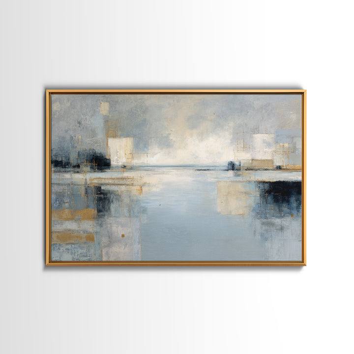 Large Calming Seascape Framed Canvas Print, Hotel Art, Art Deco, Hotel Decor, Fine Art, Boutique, Minimalist Wall Art, HOT-3x2-7