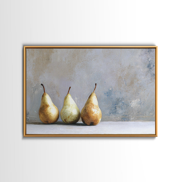Elegant Pear Still Life on Linen Canvas Print, Hotel Art, Neutral Decor, Hotel Decor, Fine Art, Boutique, Home Decor, HOT-3x2-73