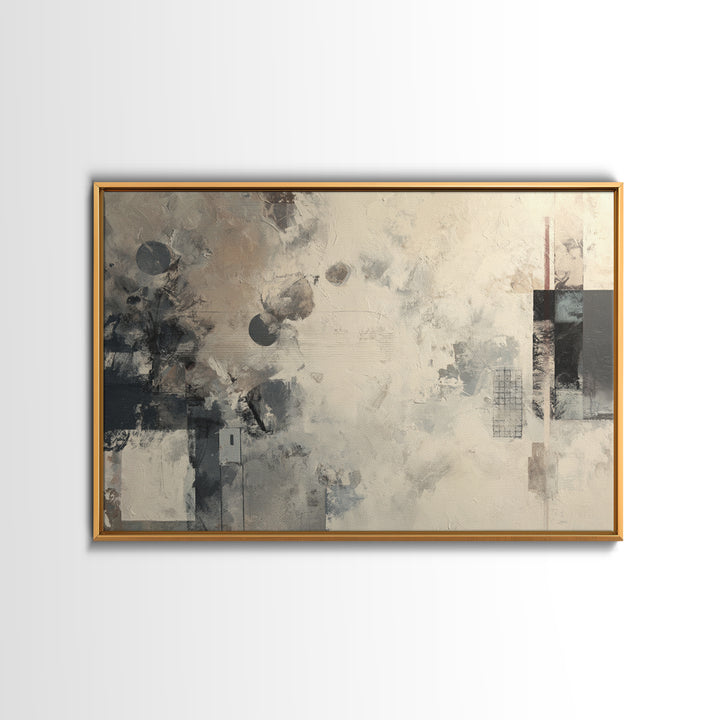 Sophisticated Neutral Abstract Framed Canvas Print, Hotel Art, Room Decor, Hotel Decor, Abstract Art, Boutique, Art Print, HOT-3x2-77