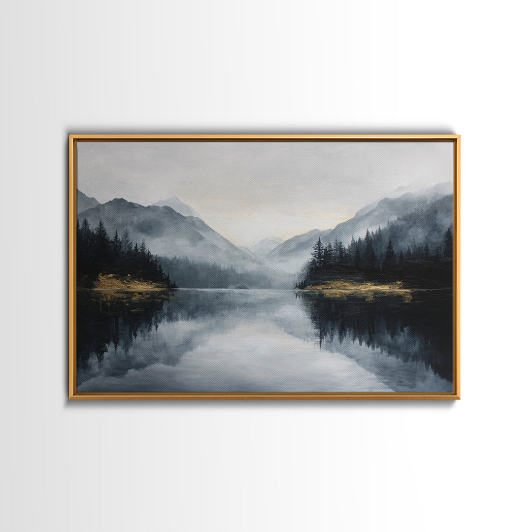 Luxury Monochrome Landscape Framed Canvas Print, Hotel Art, City Wall Art, Hotel Decor, Fine Art, Boutique, Minimalist Decor, HOT-3x2-82