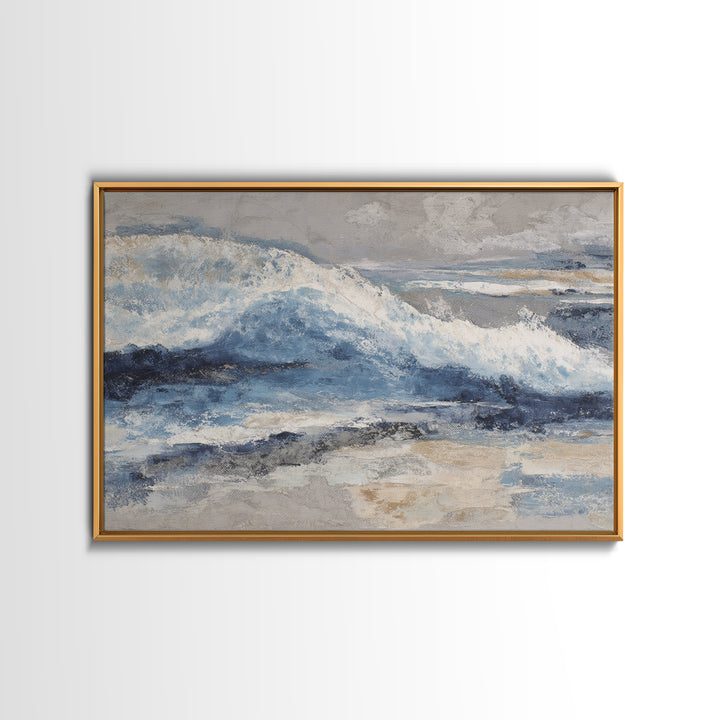 Soft Abstract Wave Forms Framed Canvas Print, Hotel Art, Minimalist Wall Art, Hotel Decor, Abstract Art, Boutique, HOT-3x2-86