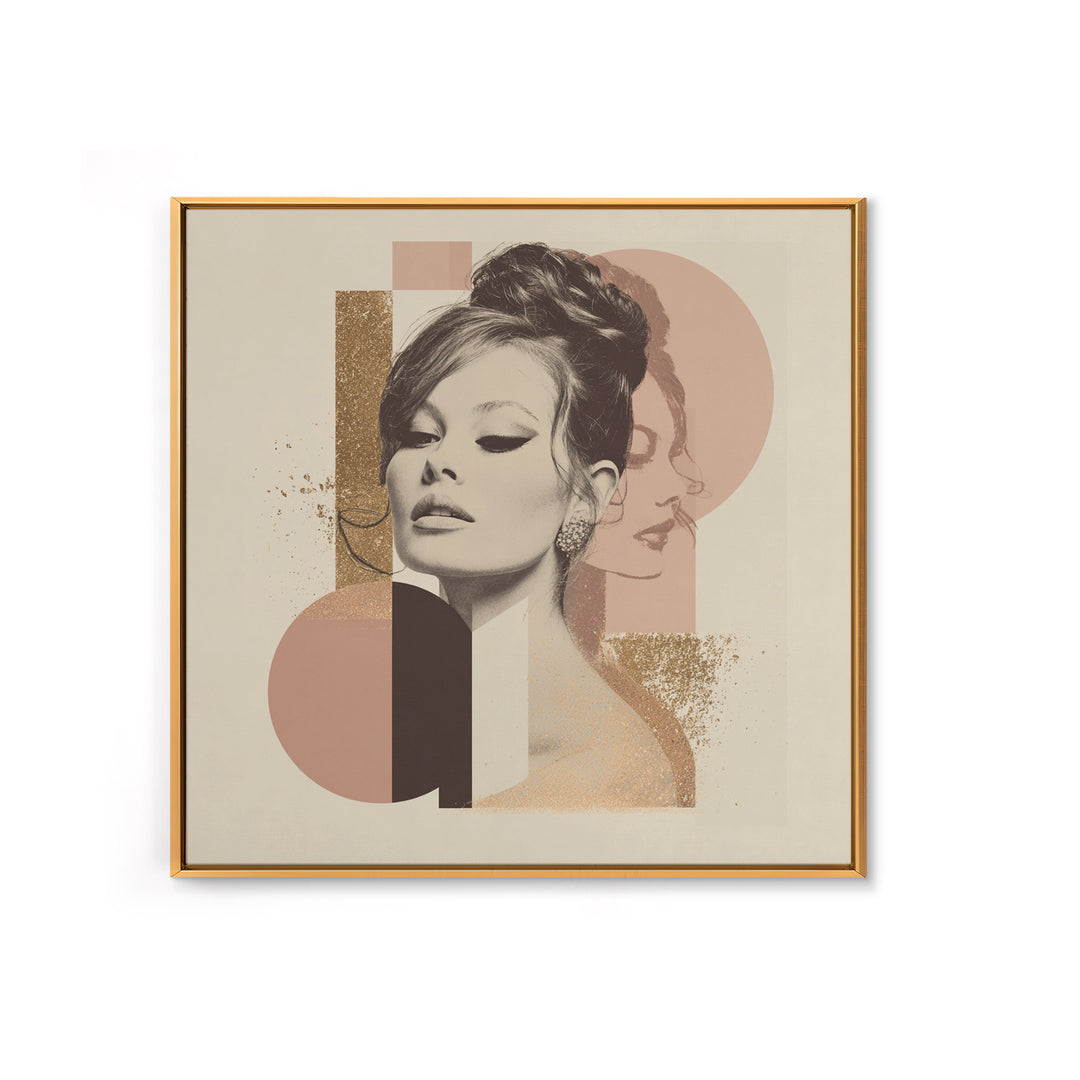 Mod 1960s Beauty Portrait Canvas Print, Hair Salon Art, African American Art, Living Room Decor, Fine Art, Style, Salon Sign, HSA-1x1-19