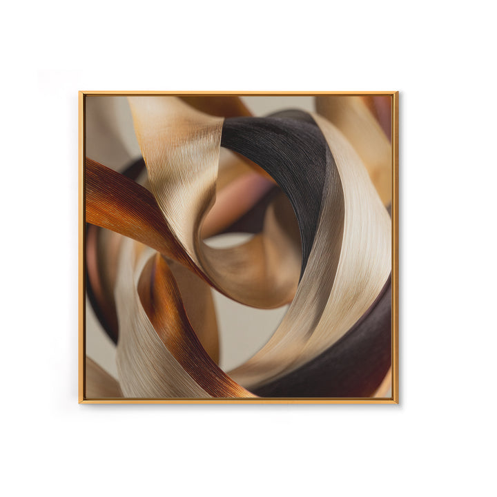 Hair Strands Turning into Abstract Ribbons Framed Canvas Print, Hair Salon Art, Salon Sign, Living Room Decor, Fine Art, Style, HSA-1x1-21