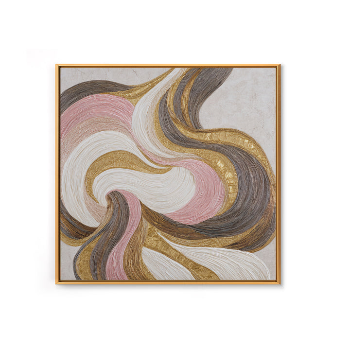 Abstract Hair Strands Forming Elegant Waves Framed Canvas Print, Hair Salon Art, African Art, Living Room Decor, Style, HSA-1x1-27