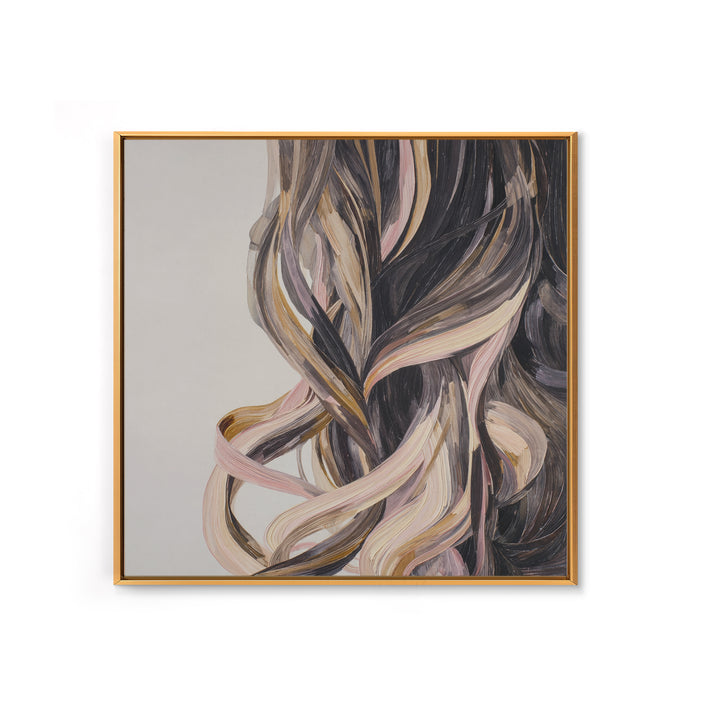Hair Strands Turning into Abstract Ribbons Canvas Print, Hair Salon Art, Gallery Decor, Living Room Decor, Abstract Art, Style, HSA-1x1-45