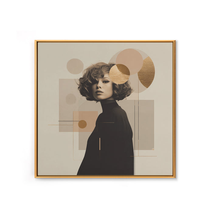 Mod 1960s Beauty Portrait Framed Canvas Print, Hair Salon Art, Home Decor, Living Room Decor, Fine Art, Style, Contemporary Art, HSA-1x1-67