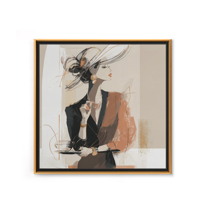 Black and White Line Art Salon Figure Framed Canvas Print, Hair Salon Art, Modern Decor, Living Room Decor, Fine Art, Style, HSA-1x1-79