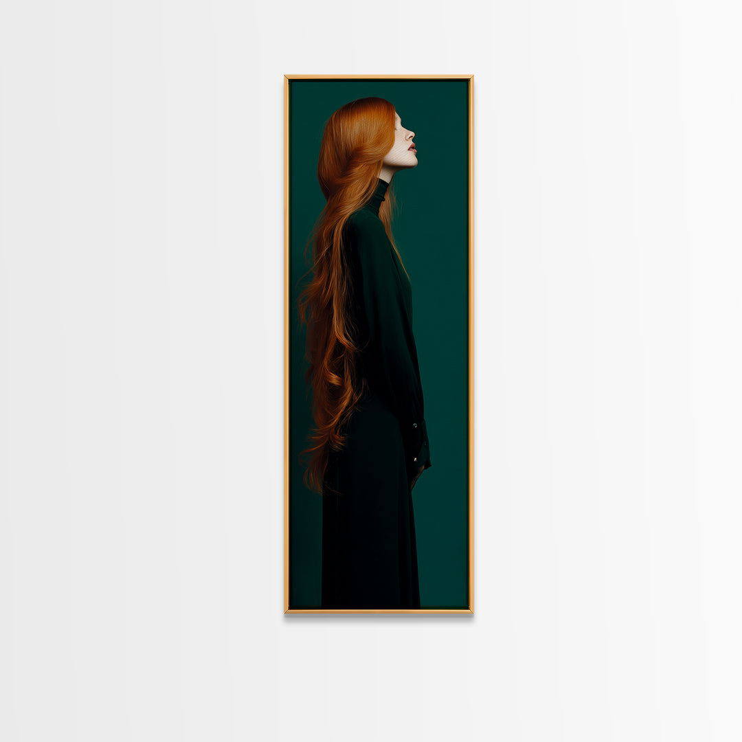 Copper Hair Silhouette Canvas Print, Hair Salon Art, Black Woman Wall Art, Living Room Decor, Fine Art, Style, Fine Art Print, HSA-1x3-22