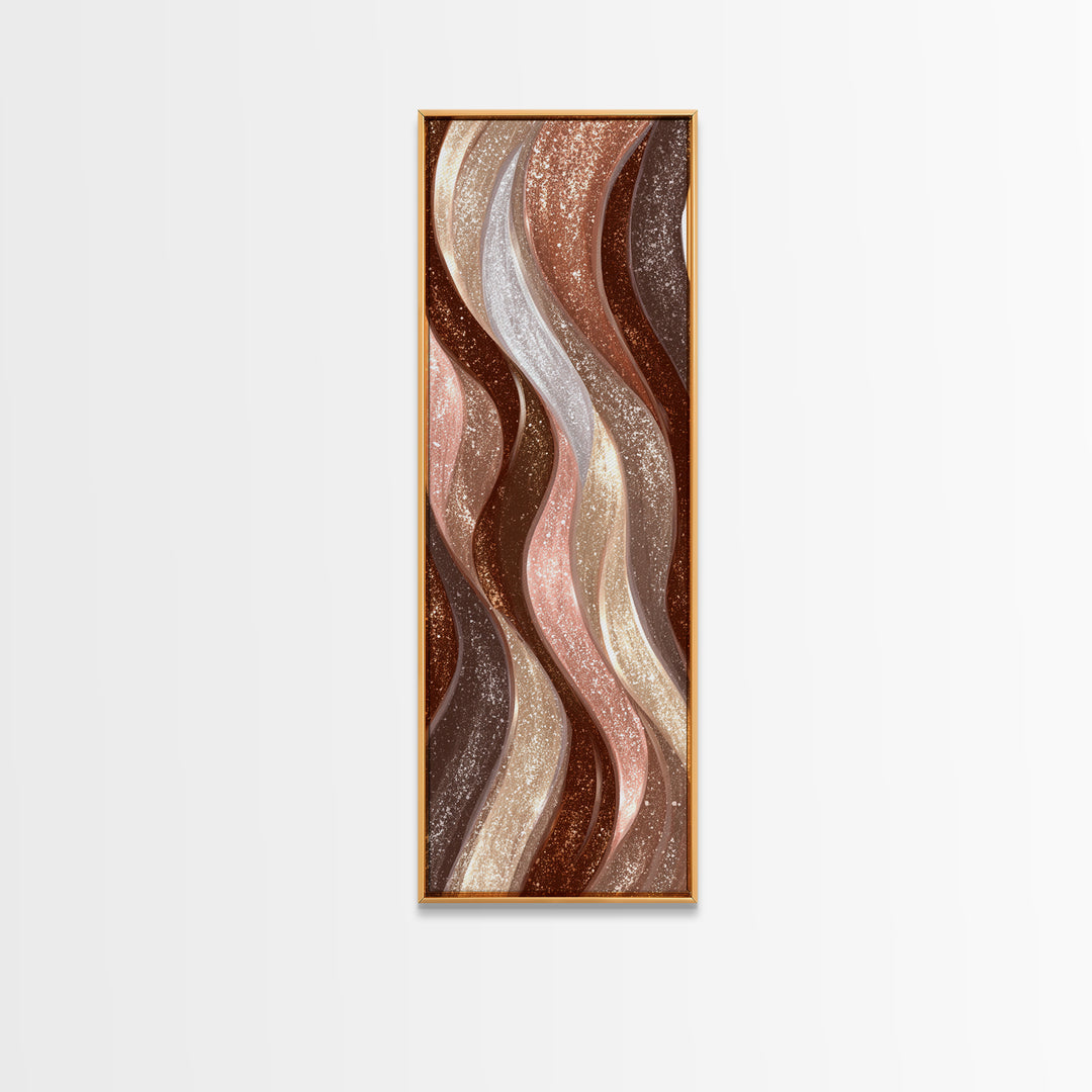 Abstract Hair Strands Forming Elegant Waves Canvas Print, Hair Salon Art, Printable Wall Art, Living Room Decor, Style, HSA-1x3-39