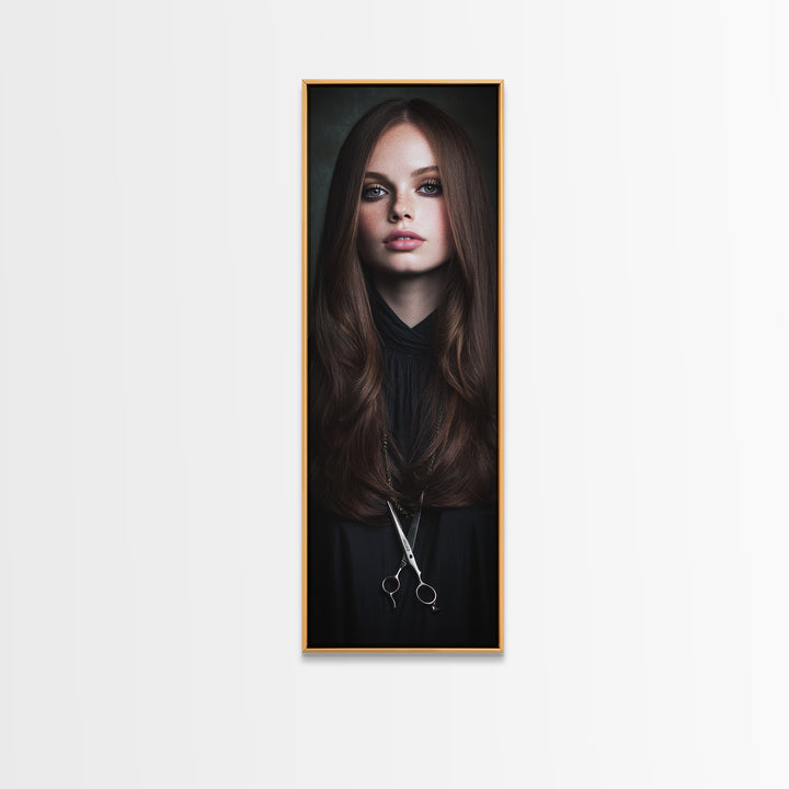 Glamour Face Portrait Canvas Print, Hair Salon Art, Contemporary Art, Living Room Decor, Fine Art, Style, Modern Art, HSA-1x3-44