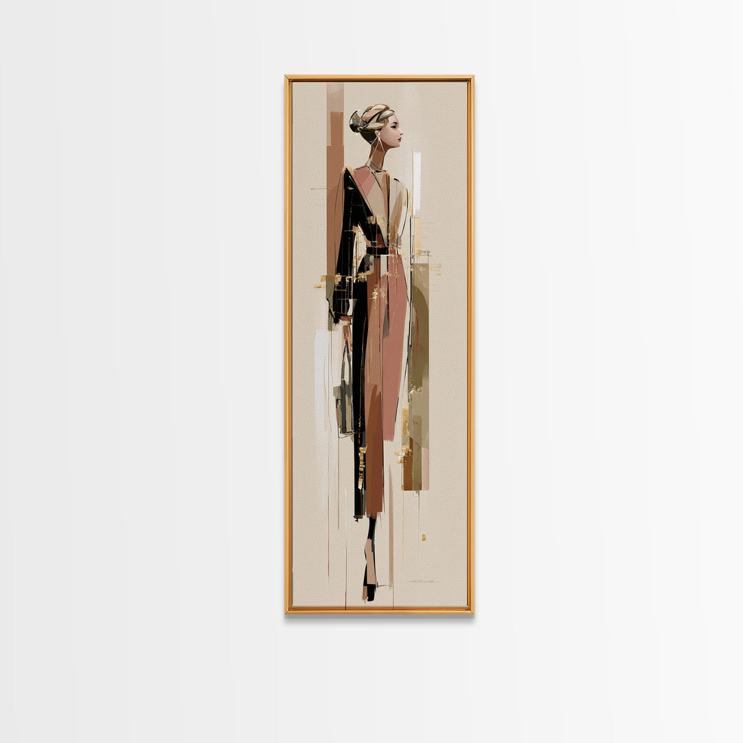 Braided Hairstyle Study Framed Canvas Print, Hair Salon Art, Black Art, Living Room Decor, Fine Art, Style, Black Girl Art, HSA-1x3-47