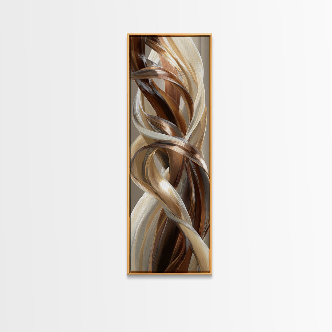 Hair Strands Turning into Abstract Ribbons Canvas Print, Hair Salon Art, Modern Decor, Living Room Decor, Fine Art, Style, HSA-1x3-57