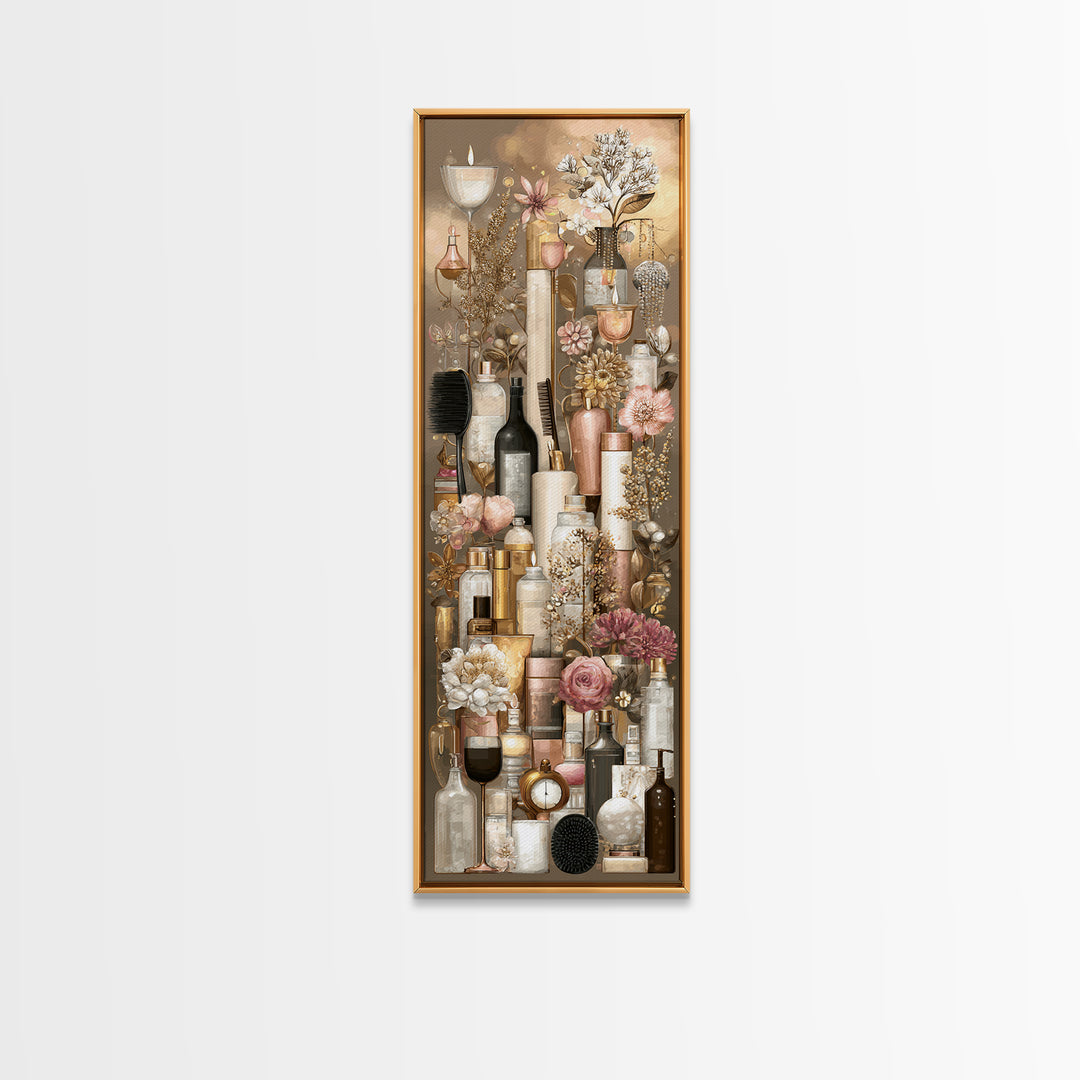Rose Gold Salon Tool Still Life Canvas Print, Hair Salon Art, Fine Art Print, Living Room Decor, Fine Art, Style, Wall Decor, HSA-1x3-98