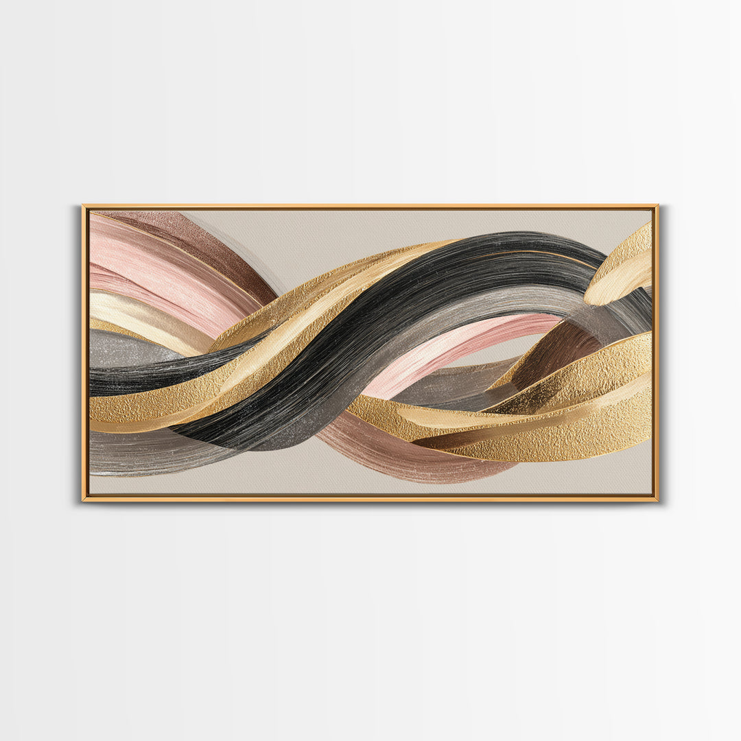 Hair Strands Turning into Abstract Ribbons Canvas Print, Hair Salon Art, Living Room Decor, Abstract Art, Style, HSA-2x1-17