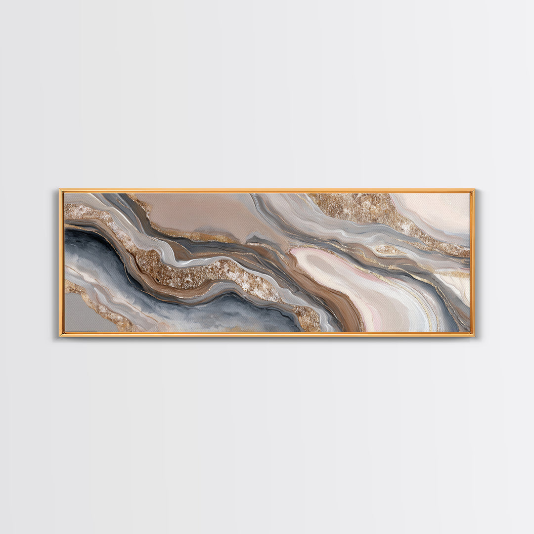 Abstract Hair Strands Forming Elegant Waves Canvas Print, Hair Salon Art, Art, Living Room Decor, Abstract Art, Style, HSA-3x1-43