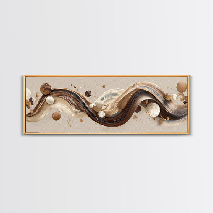 Abstract Hair Strands Forming Elegant Waves Framed Canvas Print, Hair Salon Art, Metal Wall Art, Living Room Decor, Style, HSA-3x1-67