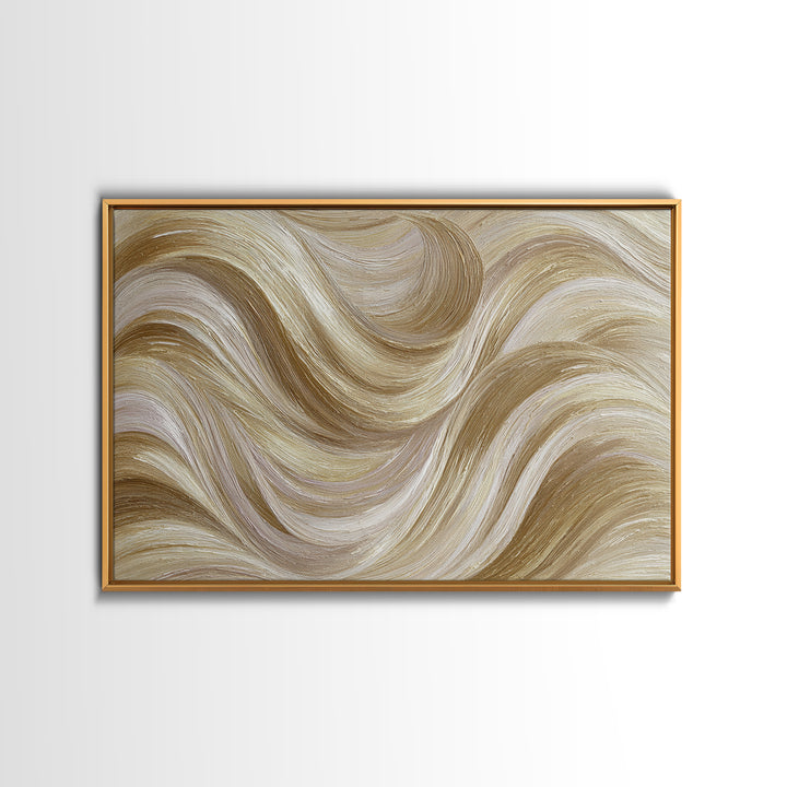 Abstract Hair Strands Forming Elegant Waves Framed Canvas Print, Hair Salon Art, Hairstylist, Living Room Decor, Abstract Art, HSA-3x2-31