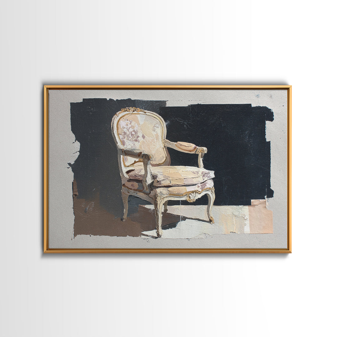 Gold Scissors and Comb Still Life on Framed Canvas Print, Hair Salon Art, Black Woman Wall Art, Living Room Decor, Style, HSA-3x2-78