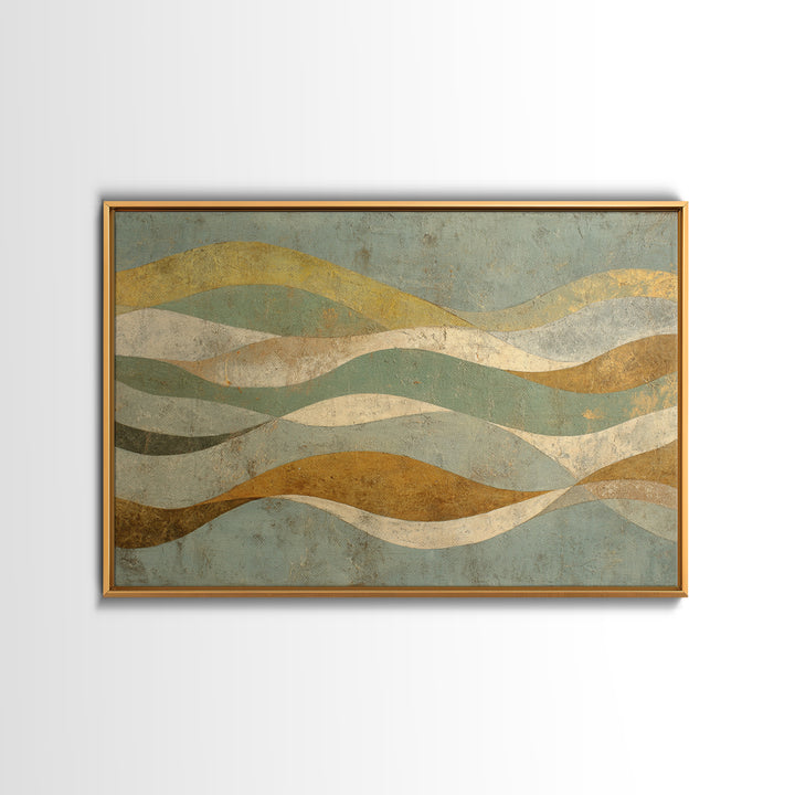 Abstract Hair Strands Forming Elegant Waves Framed Canvas Print, Hair Salon Art, Salon Sign, Living Room Decor, Abstract Art, HSA-3x2-79