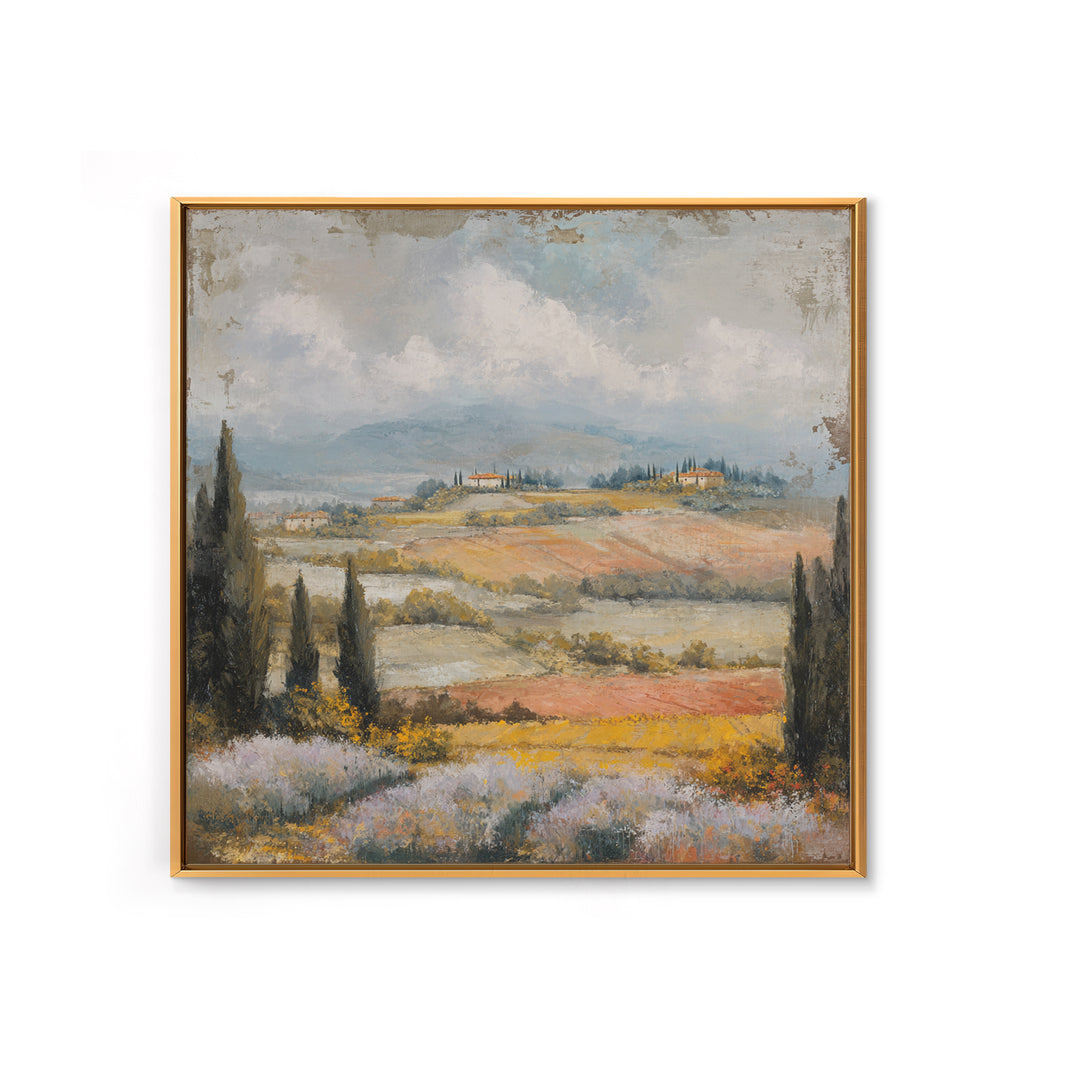 Sunset over Lavender Field Canvas Print, Impressionist Art, Landscape Wall Art, Living Room Decor, Fine Art, Impression, IMP-1x1-14