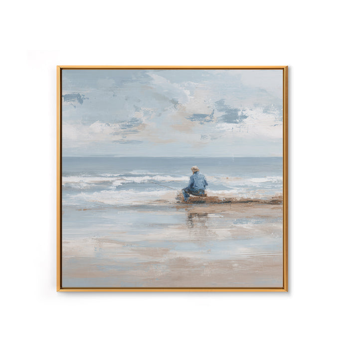 Coastal Beach Figures Canvas Print, Impressionist Art, Wall Art Framed, Living Room Decor, Fine Art, Impression, Flower Print, IMP-1x1-19