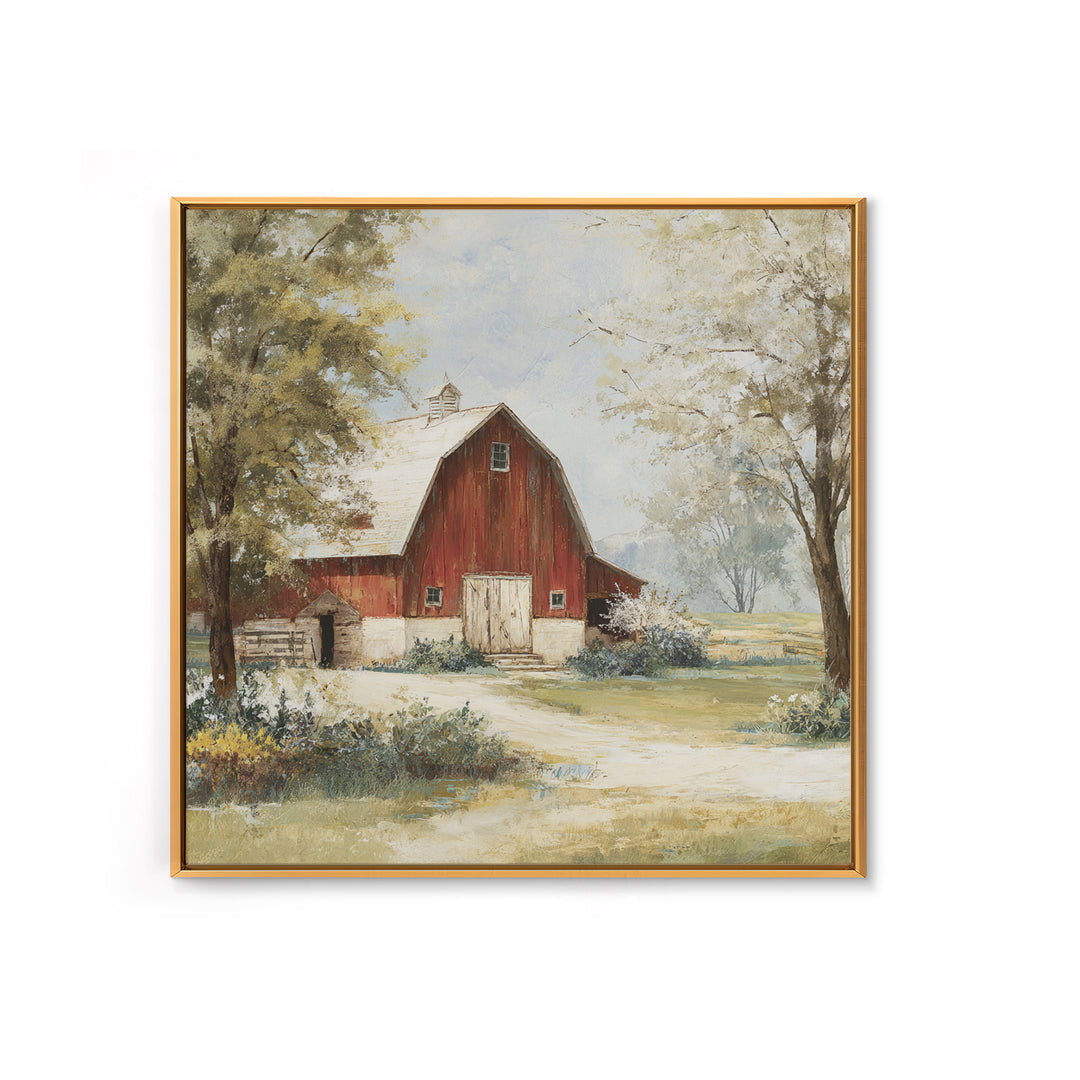 Country Lane with Flickering Sunlight Canvas Print, Impressionist Art, Floral Wall Art, Living Room Decor, Oil Painting, IMP-1x1-22