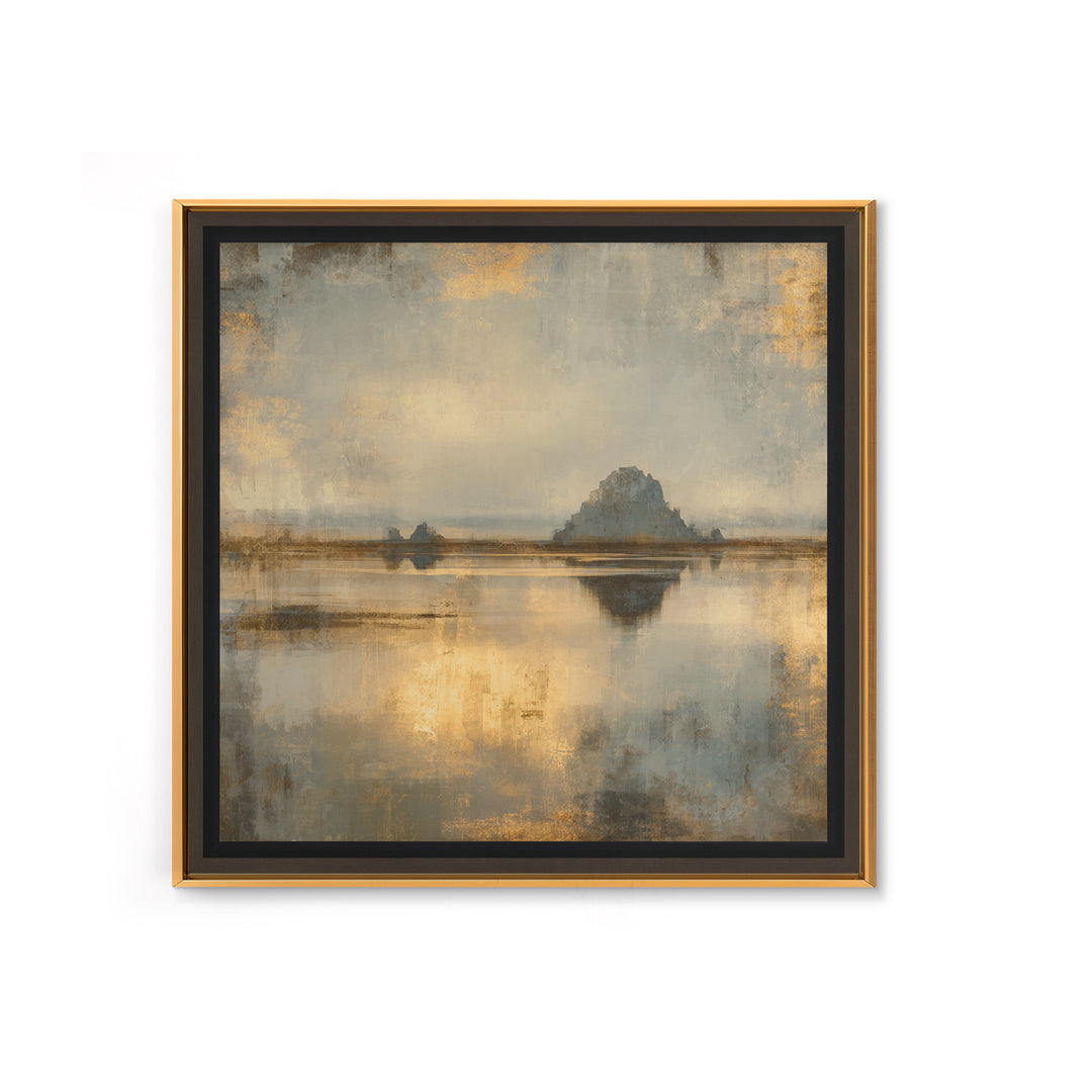 Haystacks Glowing at Golden Hour Framed Canvas Print, Impressionist Art, Oil Painting, Living Room Decor, Impression, IMP-1x1-28