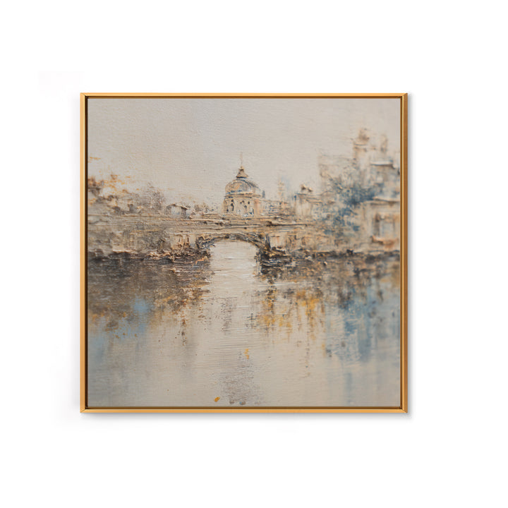 Paris Bridge Reflected Canvas Print, Impressionist Art, Living Room Wall Art, Living Room Decor, Fine Art, Impression, IMP-1x1-31