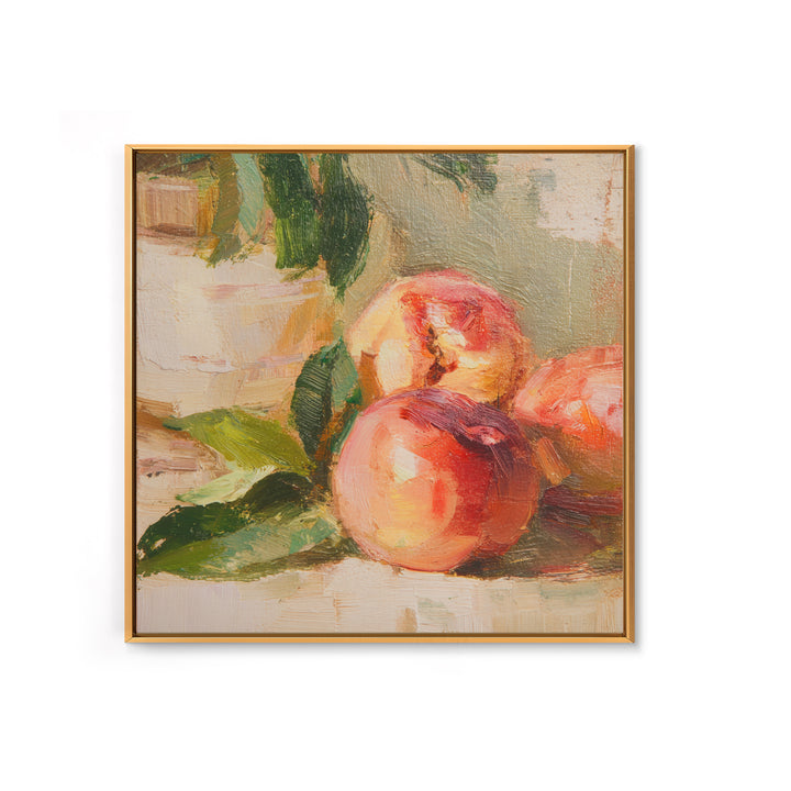 Still Life of Peaches Framed Canvas Print, Impressionist Art, Modern Wall Art, Living Room Decor, Fine Art, Impression, IMP-1x1-47