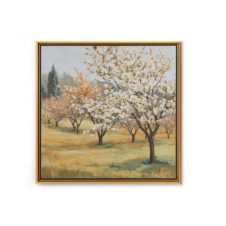 Spring Orchard with Blossoming Trees Canvas Print, Impressionist Art, Living Room Art, Living Room Decor, Oil Painting, IMP-1x1-54