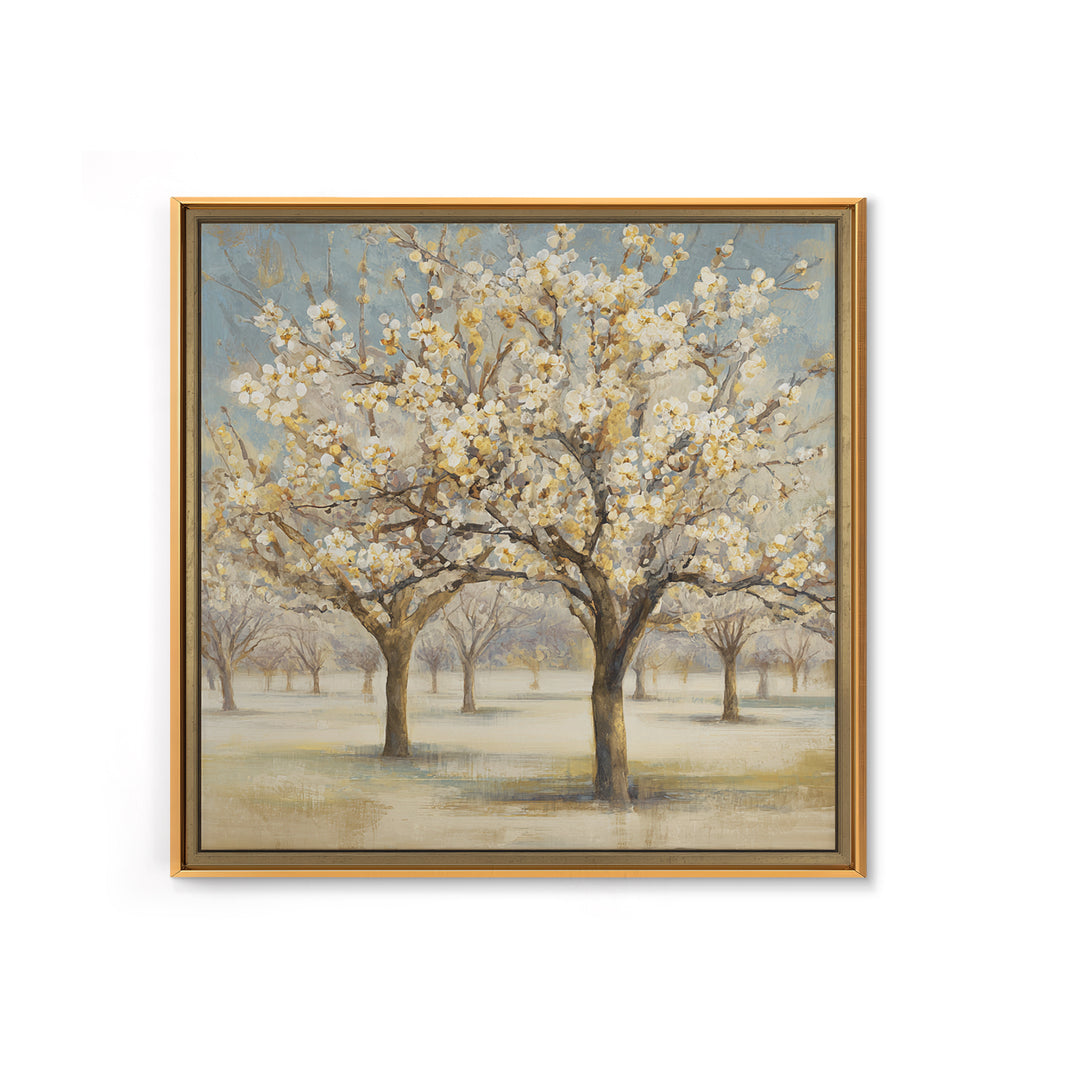 Spring Orchard with Blossoming Trees Canvas Print, Impressionist Art, Landscape Painting, Living Room Decor, Impression, IMP-1x1-6