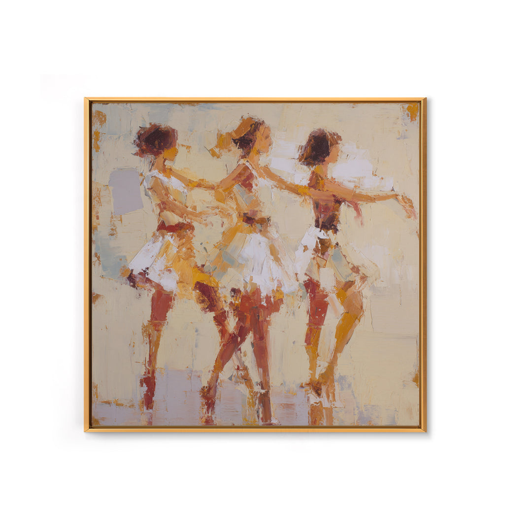 Dancers Suggested by Soft Moving Brushwork Canvas Print, Impressionist Art, Neutral Decor, Living Room Decor, Impression, IMP-1x1-63