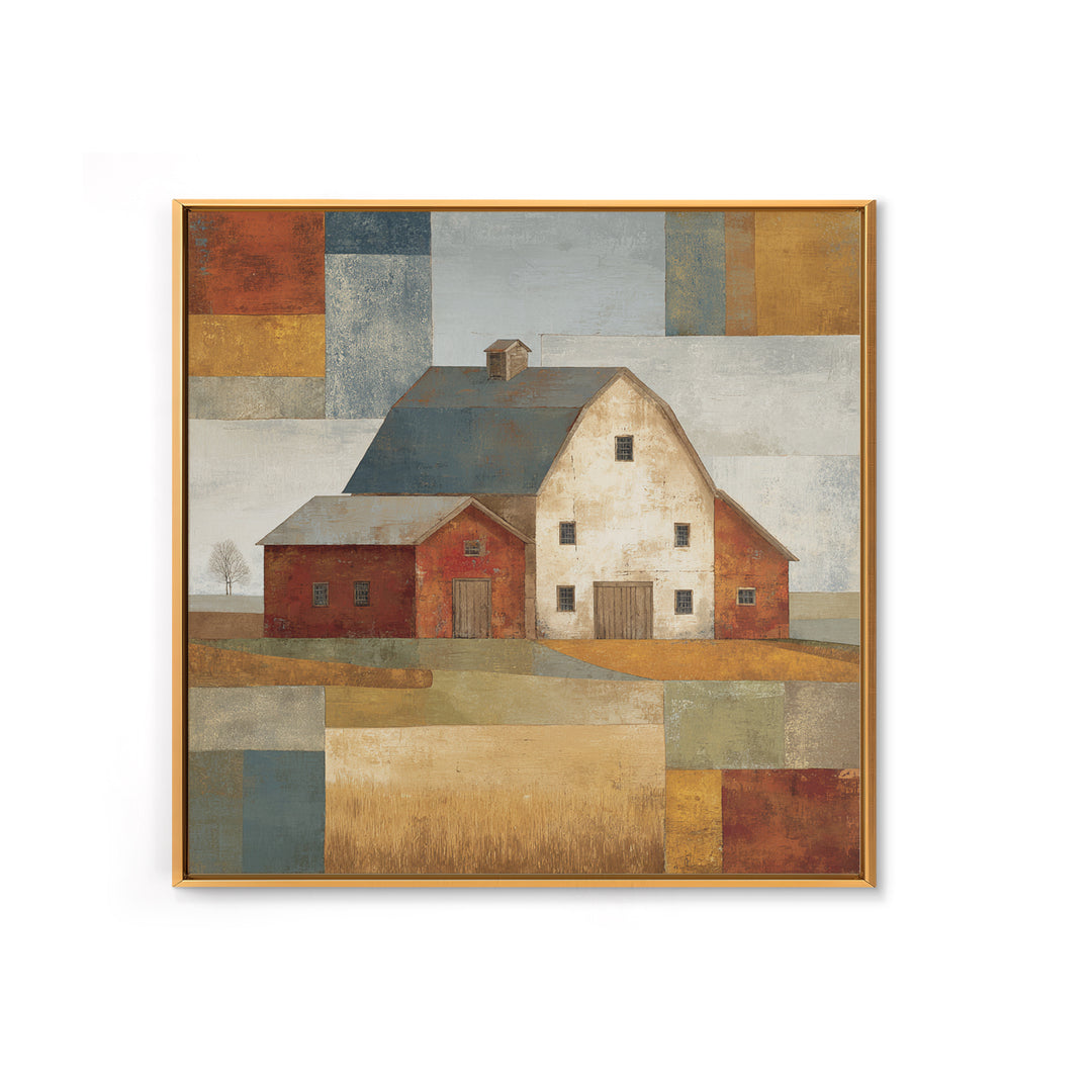 Country Lane with Flickering Sunlight Framed Canvas Print, Impressionist Art, Colorful Wall Art, Living Room Decor, Impression, IMP-1x1-70