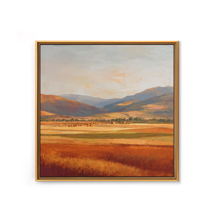 Haystacks Glowing at Golden Hour Canvas Print, Impressionist Art, Gallery Wall Art, Living Room Decor, Fine Art, Impression, IMP-1x1-76