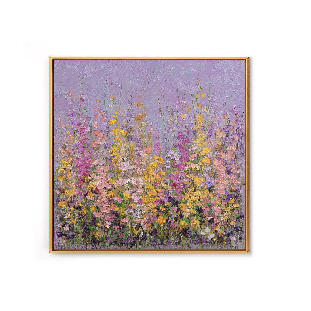 Wildflower Field in Loose Pastel Strokes Canvas Print, Impressionist Art, Fine Art Print, Living Room Decor, Impression, IMP-1x1-80