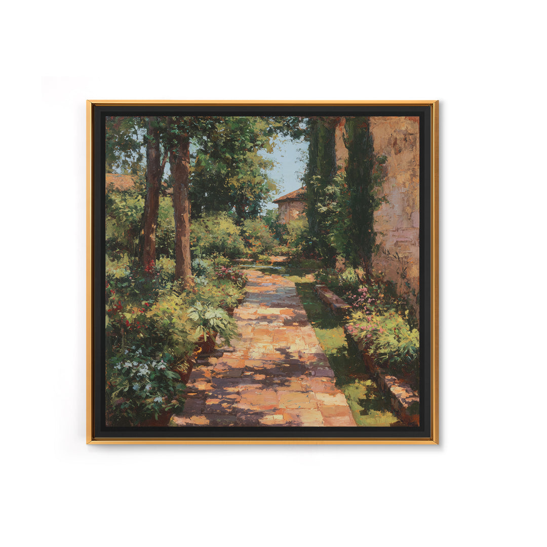 Garden Path Covered Canvas Print, Impressionist Art, Textured Painting, Living Room Decor, Fine Art, Impression, Original Art, IMP-1x1-98
