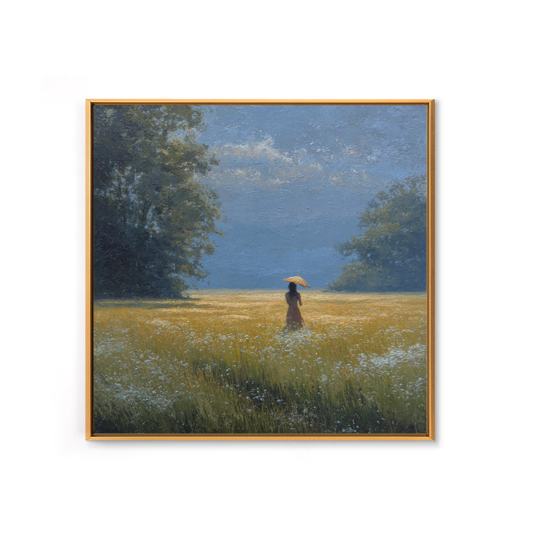 Woman with Parasol in Breezy Meadow Canvas Print, Impressionist Art, Painting, Living Room Decor, Fine Art, Impression, IMP-1x1-99