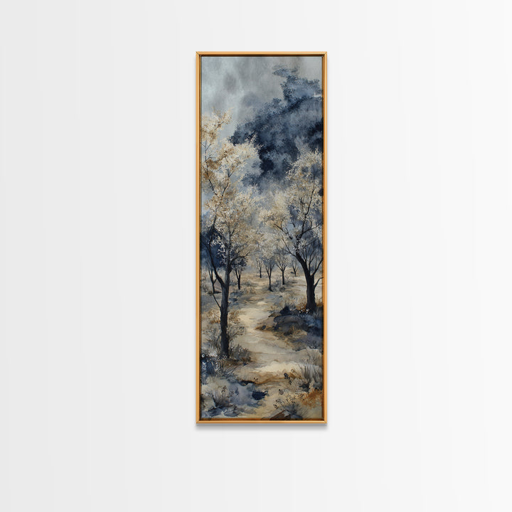 Spring Orchard with Blossoming Trees Canvas Print, Impressionist Art, Neutral Decor, Living Room Decor, Fine Art, Impression, IMP-1x3-18