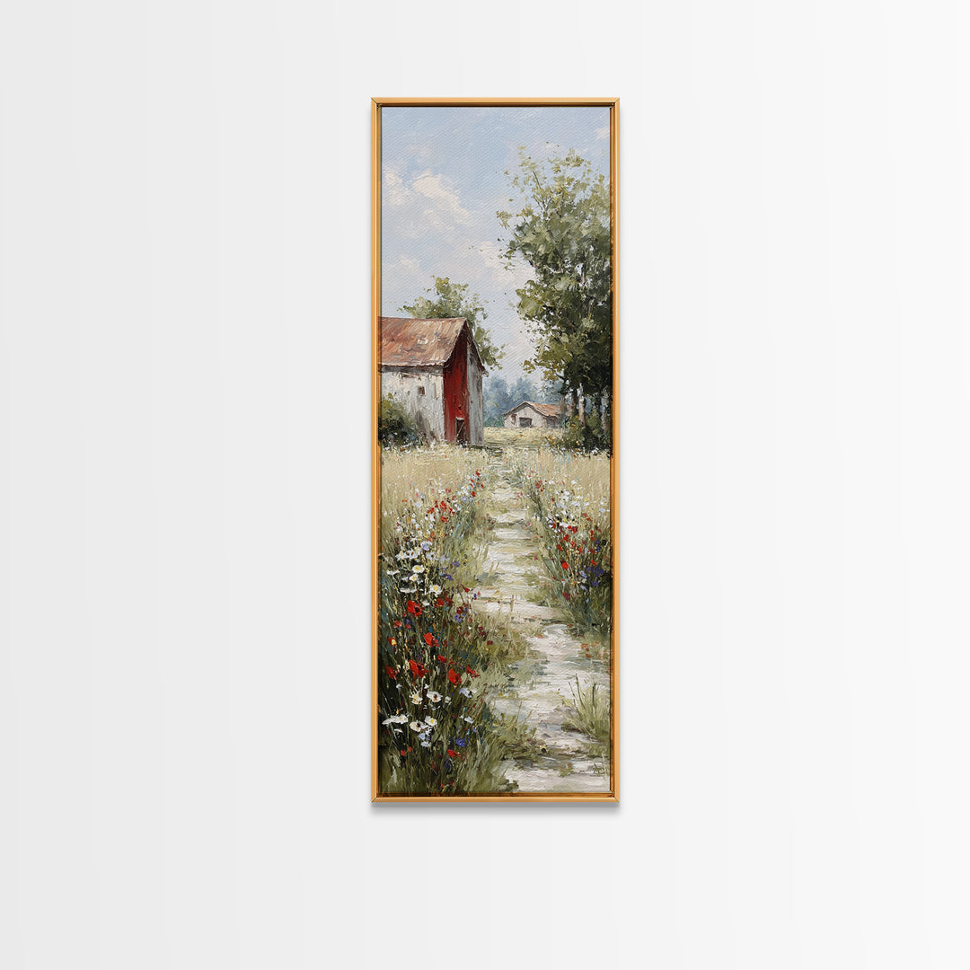 Country Lane with Flickering Sunlight Canvas Print, Impressionist Art, Floral Print, Living Room Decor, Impression, IMP-1x3-34