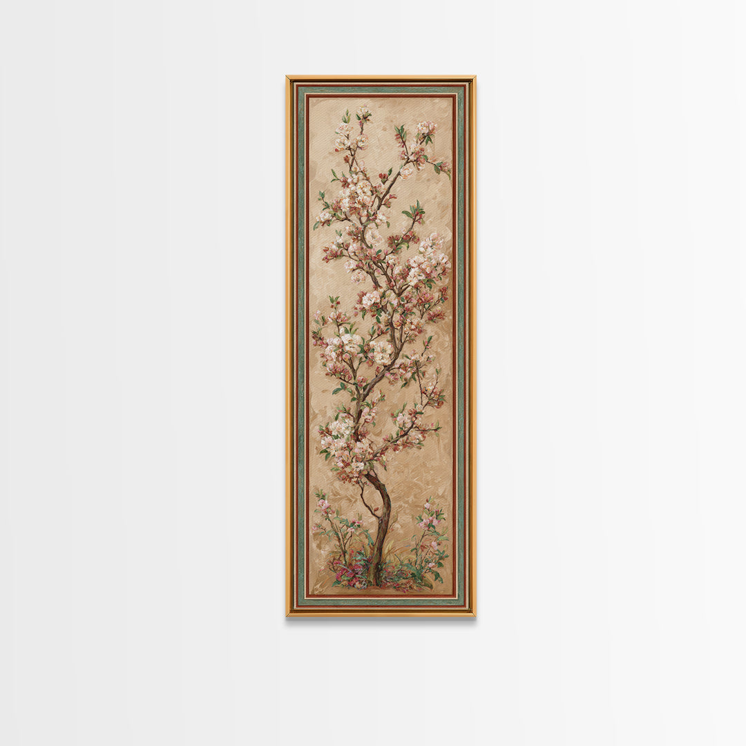 Spring Orchard with Blossoming Trees Canvas Print, Impressionist Art, Neutral Decor, Living Room Decor, Fine Art, Impression, IMP-1x3-42