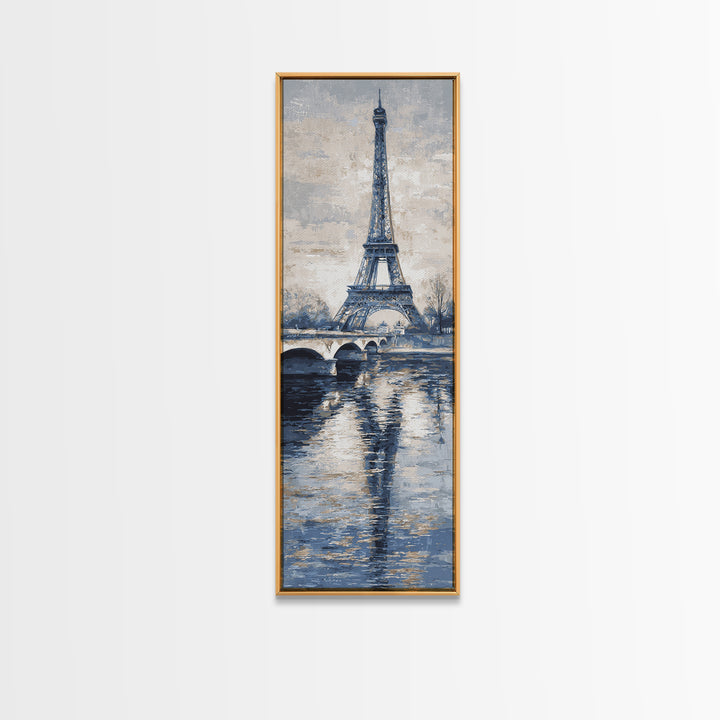 Paris Bridge Reflected Canvas Print, Impressionist Art, Living Room Wall Art, Living Room Decor, Fine Art, Impression, IMP-1x3-43