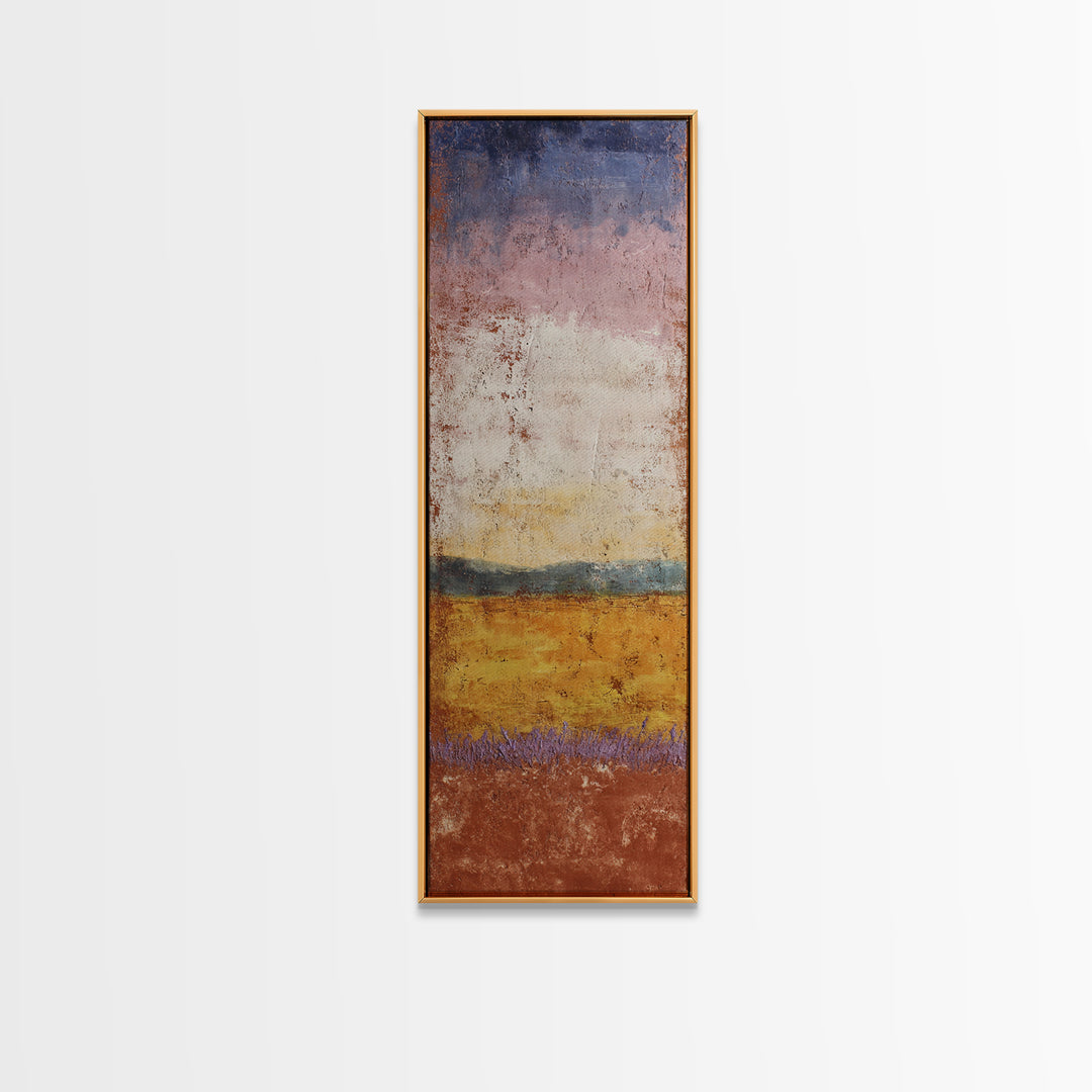 Sunset over Lavender Field Framed Canvas Print, Impressionist Art, Fine Art Print, Living Room Decor, Fine Art, Impression, IMP-1x3-50