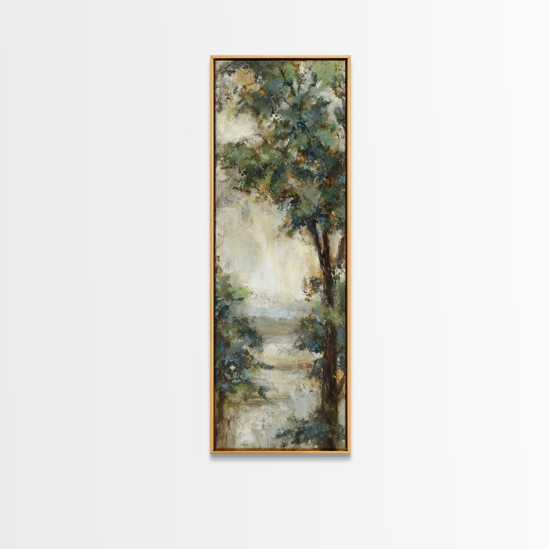 Apple Tree in Summer Orchard Framed Canvas Print, Impressionist Art, Textured Painting, Living Room Decor, Fine Art, Impression, IMP-1x3-53
