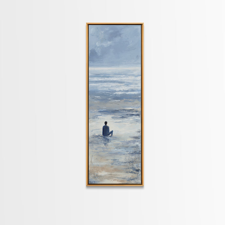 Coastal Beach Figures Canvas Print, Impressionist Art, Bedroom Decor, Living Room Decor, Oil Painting, Impression, Modern Art, IMP-1x3-7
