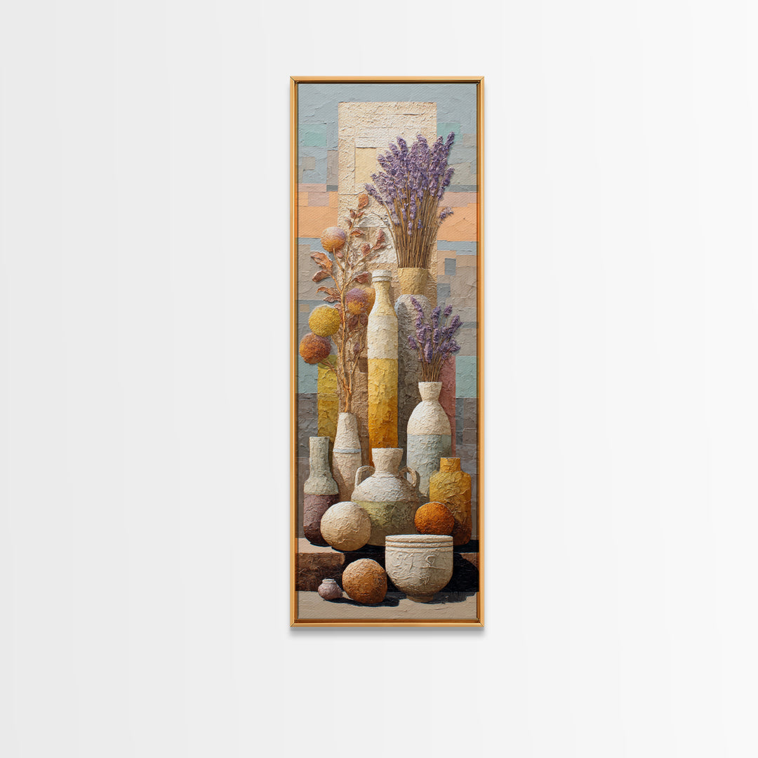 Sunset over Lavender Field Framed Canvas Print, Impressionist Art, Fine Art Print, Living Room Decor, Fine Art, Impression, IMP-1x3-74
