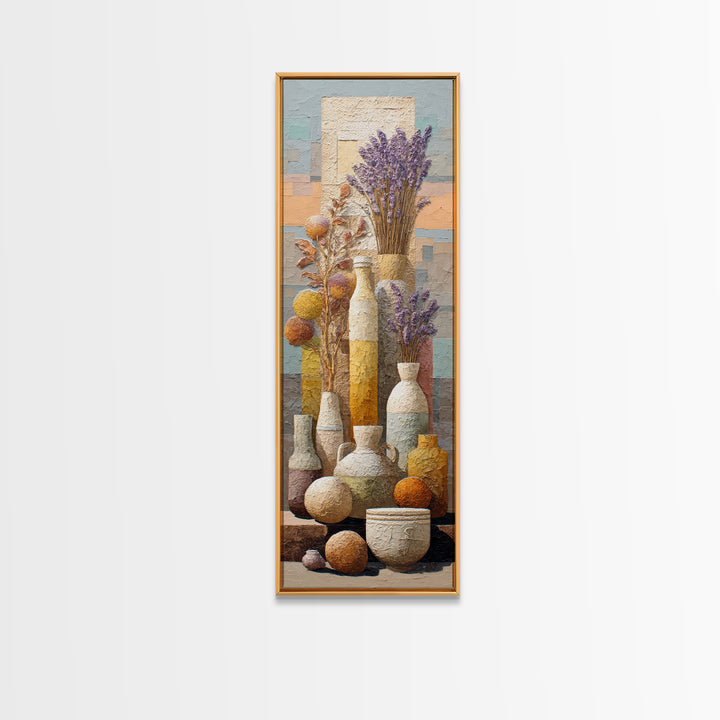 Sunset over Lavender Field Framed Canvas Print, Impressionist Art, Fine Art Print, Living Room Decor, Fine Art, Impression, IMP-1x3-74