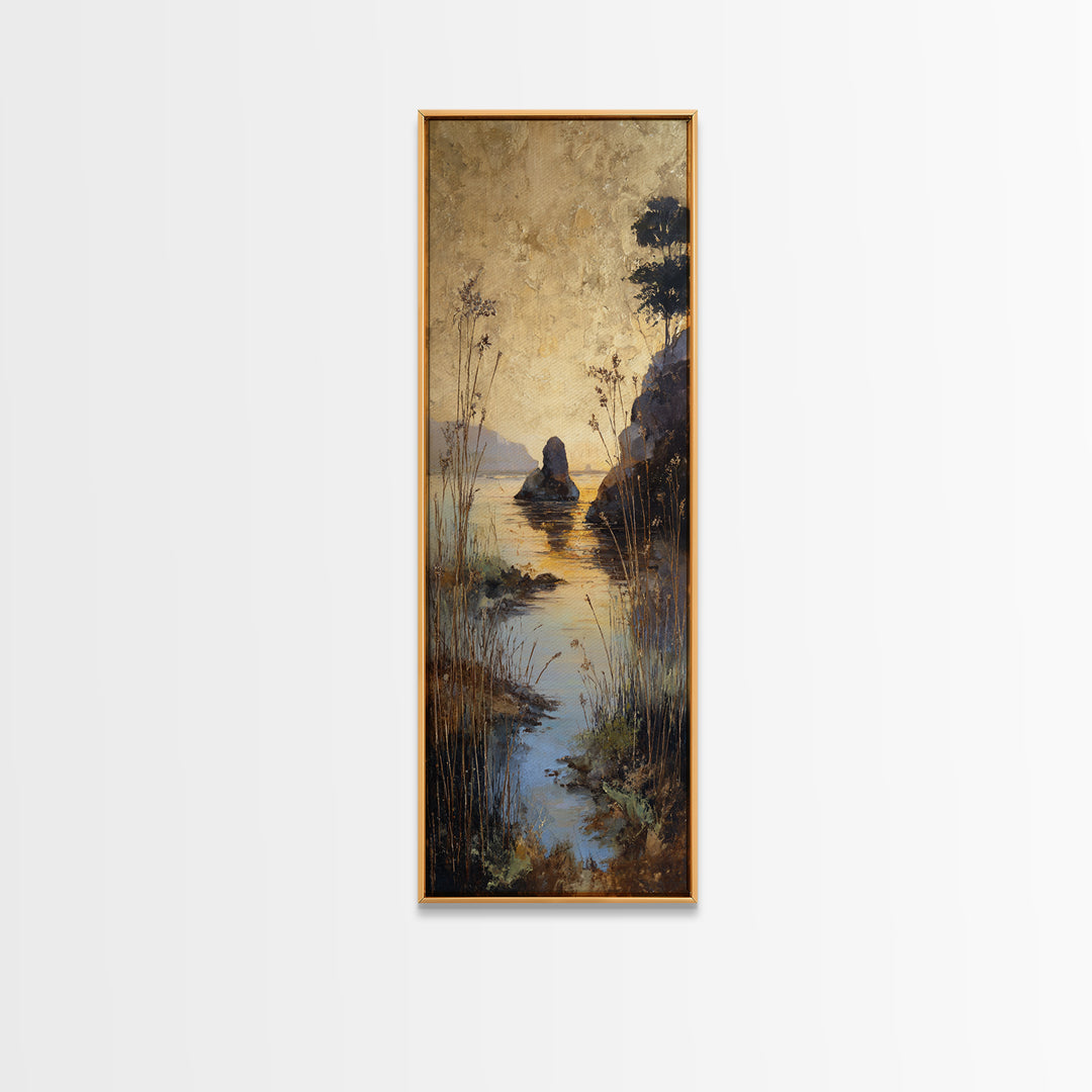 Haystacks Glowing at Golden Hour Canvas Print, Impressionist Art, Gallery Wall Art, Living Room Decor, Fine Art, Impression, IMP-1x3-88