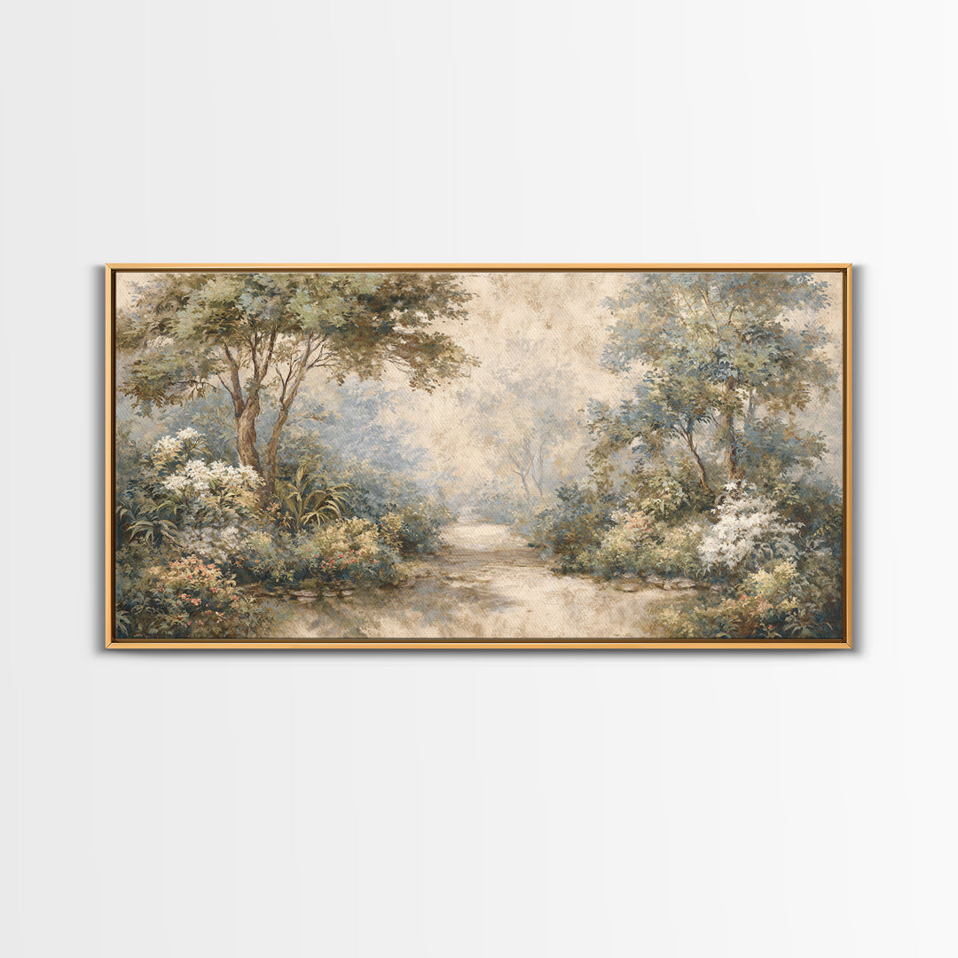 Garden Path Covered Canvas Print, Impressionist Art, Textured Painting, Living Room Decor, Fine Art, Impression, Original Art, IMP-2x1-22