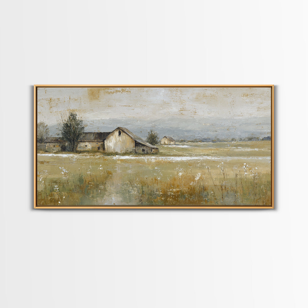 Country Lane with Flickering Sunlight Framed Canvas Print, Impressionist Art, Room Decor, Living Room Decor, Impression, IMP-2x1-42