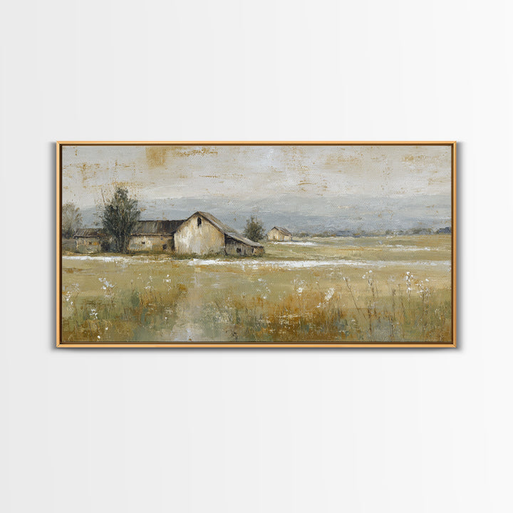 Country Lane with Flickering Sunlight Framed Canvas Print, Impressionist Art, Room Decor, Living Room Decor, Impression, IMP-2x1-42